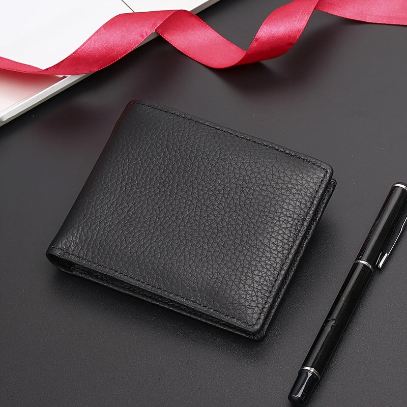 Carteira de Couro Genuíno para Homens - Estilo Executivo