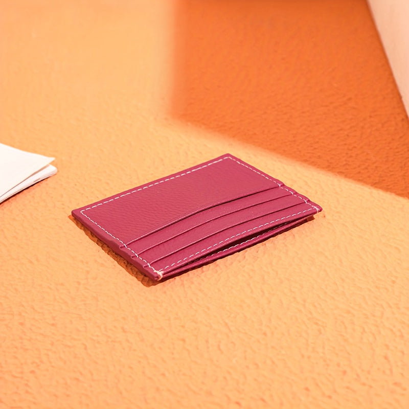 Porta-Cartões Unissex em Couro Legítimo, Estojo para Cartões de Crédito e Cartões de Visita, Design Minimalista, Couro Bovino de Alta Qualidade, Ideal para Uso Diário e Profissional, Presente de Negócios Perfeito, Melhor Presente para Homens