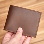 1 unidade Carteira Masculina Vintage em Couro Legítimo, Porta-Moedas em Couro Bovino de Primeira Qualidade, Porta-Cartões em Couro Crazy Horse