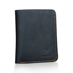 Carteira Masculina Vintage de Couro Crazy Horse da COWATHER - Marrom Café Elegante, Sem Forro, Design Curto e Fashion