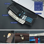 Carteira de Couro Genuíno com Relevo, Carteira Curta de Couro Bovino com Dobradura Dupla e Estampas Florais, 7 Compartimentos, 2 Compartimentos para Dinheiro, 1 Compartimento para Moedas, Recomendação de Presente de Aniversário