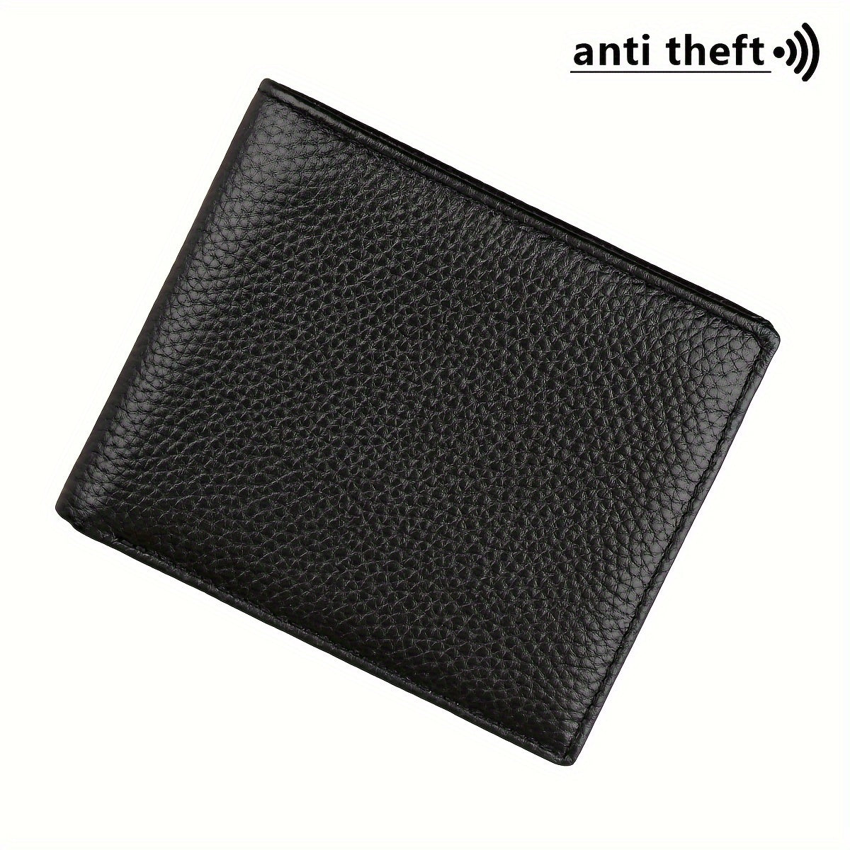 Carteira masculina + escova antifurto e -riscos + couro legítimo + preto + porta-moedas de grande capacidade + estilo business casual + carteira presente + bolsa de moedas em couro legítimo para homens/presente de Natal, Dia dos Namorados para homens/pais