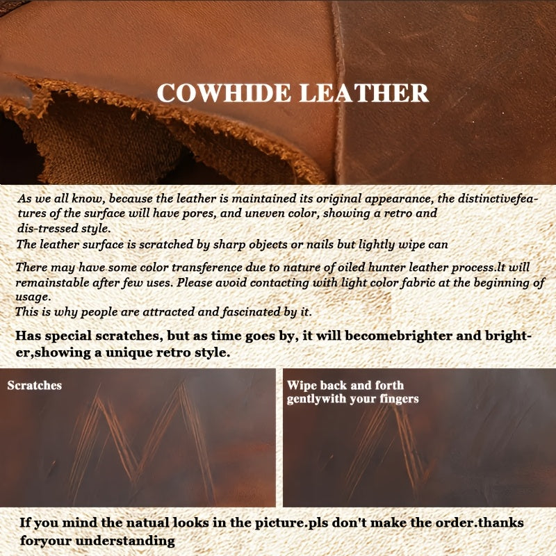 Carteira Masculina em Couro Crazy Horse Reparável, Carteira Masculina em Couro Crazy Horse de Alta Qualidade, Carteira de Negócios Horizontal Triplo Dobrável em Couro Genuíno, Carteira Casual Vintage em Couro