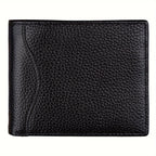 Carteira masculina + escova antifurto e -riscos + couro legítimo + preto + porta-moedas de grande capacidade + estilo business casual + carteira presente + bolsa de moedas em couro legítimo para homens/presente de Natal, Dia dos Namorados para homens/pais