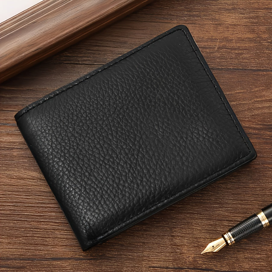 Carteira de Couro Genuíno para Homens - Estilo Executivo