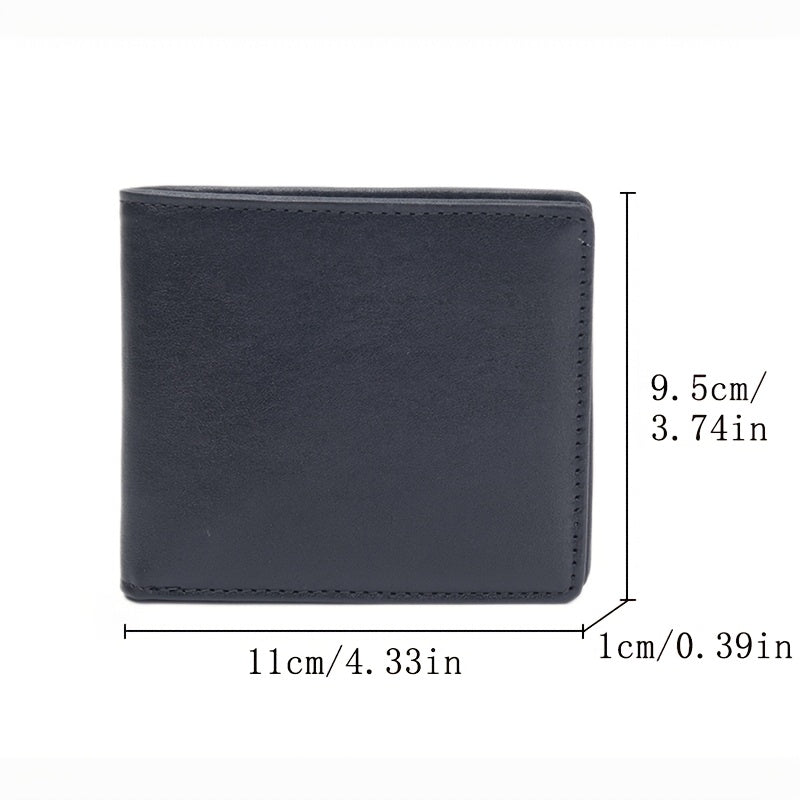 Carteira Masculina em Couro Legítimo com Fecho de Pressão - Porta-Cartões e Bolso para Dinheiro em Couro Bovino de Alta Qualidade, Cor para Uso Diário - Organizador de Dinheiro Durável e Estiloso para Uso Casual