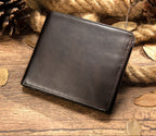 Carteira Masculina em Couro Legítimo, Estilo Vertical Ultra Fino e Curto, Porta-Cartões/ID/Moedas, Cor Sólida, Presente Ideal para Ação de Graças, Dia dos Pais, Natal e Dia dos Namorados