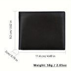 1 Carteira Minimalista Masculina Feita de Pele de Vaca de Camada Superior, Porta-Cartões Preto com Múltiplos Compartimentos para Cartões de Crédito, um Presente Perfeito para o Dia dos Namorados para