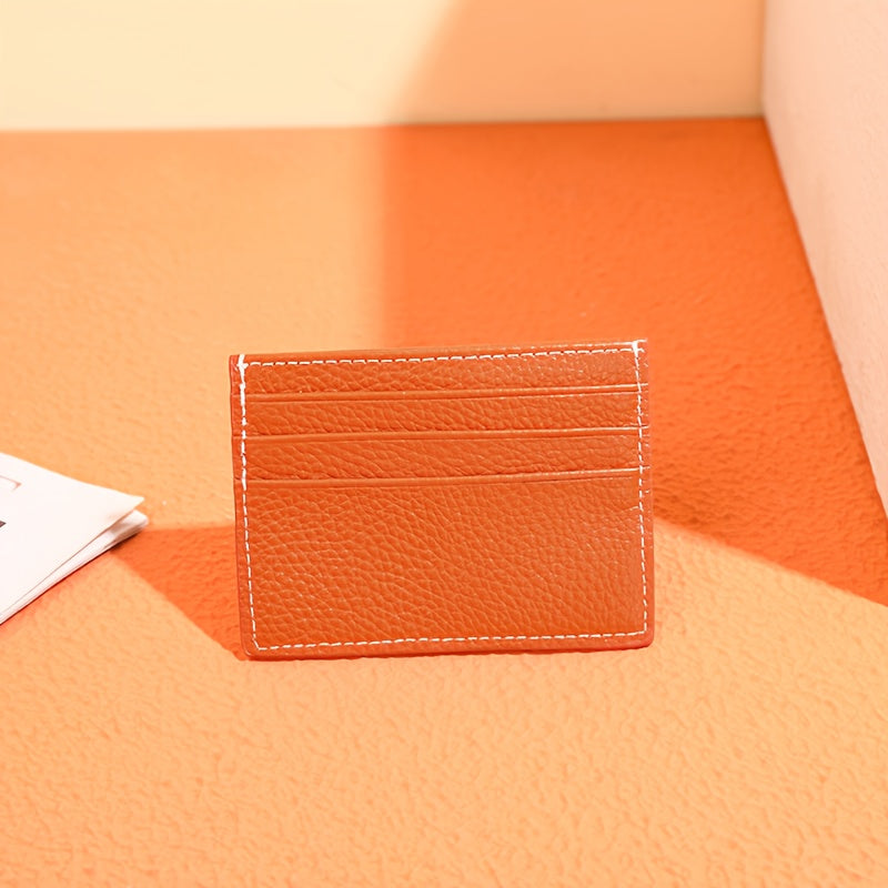 Porta-Cartões Unissex em Couro Legítimo, Estojo para Cartões de Crédito e Cartões de Visita, Design Minimalista, Couro Bovino de Alta Qualidade, Ideal para Uso Diário e Profissional, Presente de Negócios Perfeito, Melhor Presente para Homens