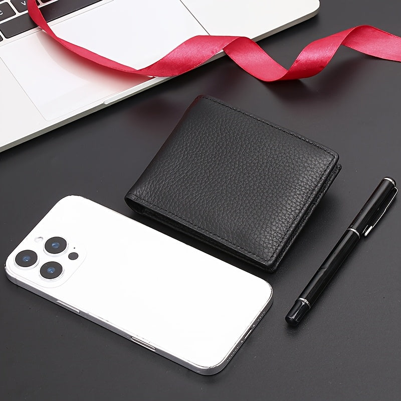 Carteira de Couro Genuíno para Homens - Estilo Executivo