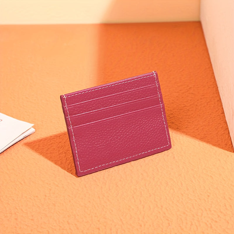 Porta-Cartões Unissex em Couro Legítimo, Estojo para Cartões de Crédito e Cartões de Visita, Design Minimalista, Couro Bovino de Alta Qualidade, Ideal para Uso Diário e Profissional, Presente de Negócios Perfeito, Melhor Presente para Homens