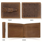 Carteira Retro Crazy Horse em Pele 6 Compartimentos para Cartões Fina Premium em Pele com Clipe para Dinheiro em Pele Nappa Carteira de Cartão de Crédito Clipe em Pele Padrão Crocodilo Carteira de Alta Qualidade