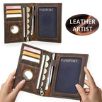 Este Carteira RFID Slim, de Inspiração Vintage, é Feita de Pele de Vaca de Alta Qualidade. Serve Três Fins, Acomodando a Sua Identificação, Cartões Bancários, Cartões de Crédito, Cartão de Condução e Matrícula do Veículo.