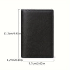 Porta-cartões de crédito masculino de couro legítimo dobrável, com bloqueio RFID e proteção antifurto contra skimming, porta-cartões de visita de couro legítimo, estojo para cartões de visita, clipe para cartão, porta-cartão bancário