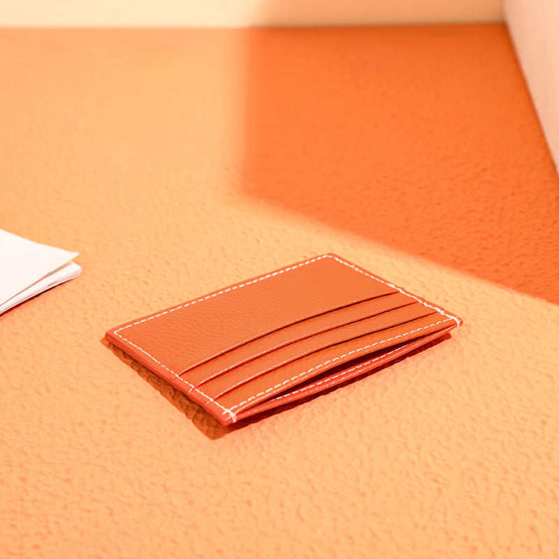 Porta-Cartões Unissex em Couro Legítimo, Estojo para Cartões de Crédito e Cartões de Visita, Design Minimalista, Couro Bovino de Alta Qualidade, Ideal para Uso Diário e Profissional, Presente de Negócios Perfeito, Melhor Presente para Homens