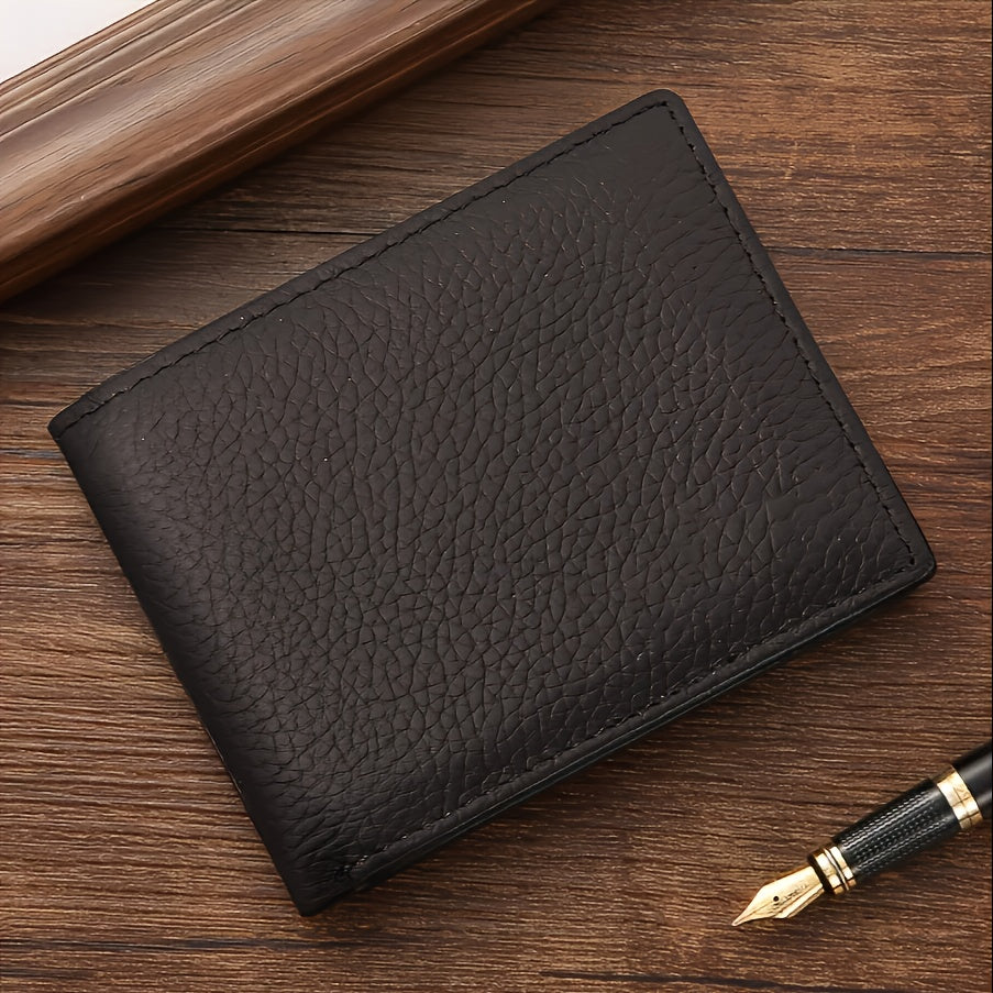 Carteira de Couro Genuíno para Homens - Estilo Executivo