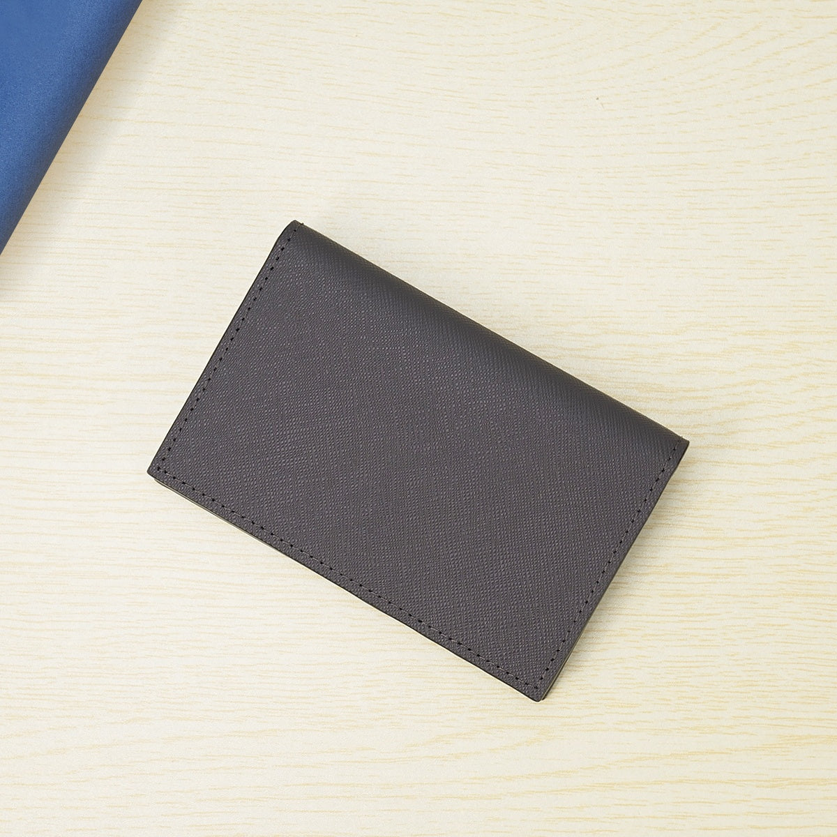 Porta-cartões de crédito masculino de couro legítimo dobrável, com bloqueio RFID e proteção antifurto contra skimming, porta-cartões de visita de couro legítimo, estojo para cartões de visita, clipe para cartão, porta-cartão bancário