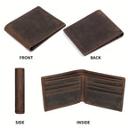 Carteira Retro Crazy Horse em Pele 6 Compartimentos para Cartões Fina Premium em Pele com Clipe para Dinheiro em Pele Nappa Carteira de Cartão de Crédito Clipe em Pele Padrão Crocodilo Carteira de Alta Qualidade