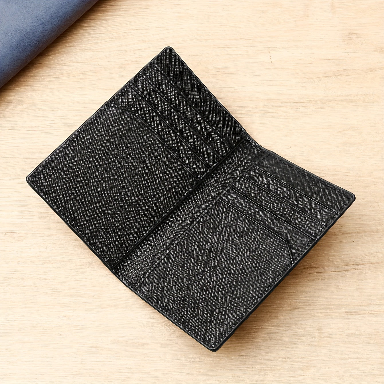 Porta-cartões de crédito masculino de couro legítimo dobrável, com bloqueio RFID e proteção antifurto contra skimming, porta-cartões de visita de couro legítimo, estojo para cartões de visita, clipe para cartão, porta-cartão bancário