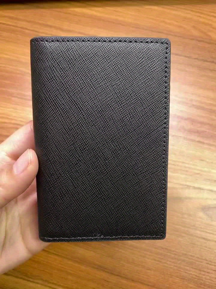 Porta-cartões de crédito masculino de couro legítimo dobrável, com bloqueio RFID e proteção antifurto contra skimming, porta-cartões de visita de couro legítimo, estojo para cartões de visita, clipe para cartão, porta-cartão bancário