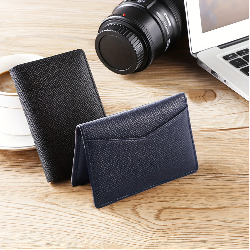 Carteira Masculina Ultra-Fina Feita de Genuína, Projetada para Várias Cartões e com Proteção Anti-Roubo