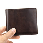 Carteira Masculina em Couro Legítimo, Estilo Vertical Ultra Fino e Curto, Porta-Cartões/ID/Moedas, Cor Sólida, Presente Ideal para Ação de Graças, Dia dos Pais, Natal e Dia dos Namorados